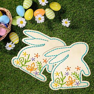 Stitch Kit DIY Easter Egg Cross Bunny Wood Wooden