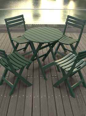 户桌外露天折叠椅塑料子靠便携庭院阳背台休CIS闲凳简易室外摆椅