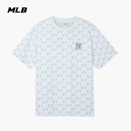 mlb男女情侣老花系列，t恤刺绣logo百搭短袖24夏季tsm12