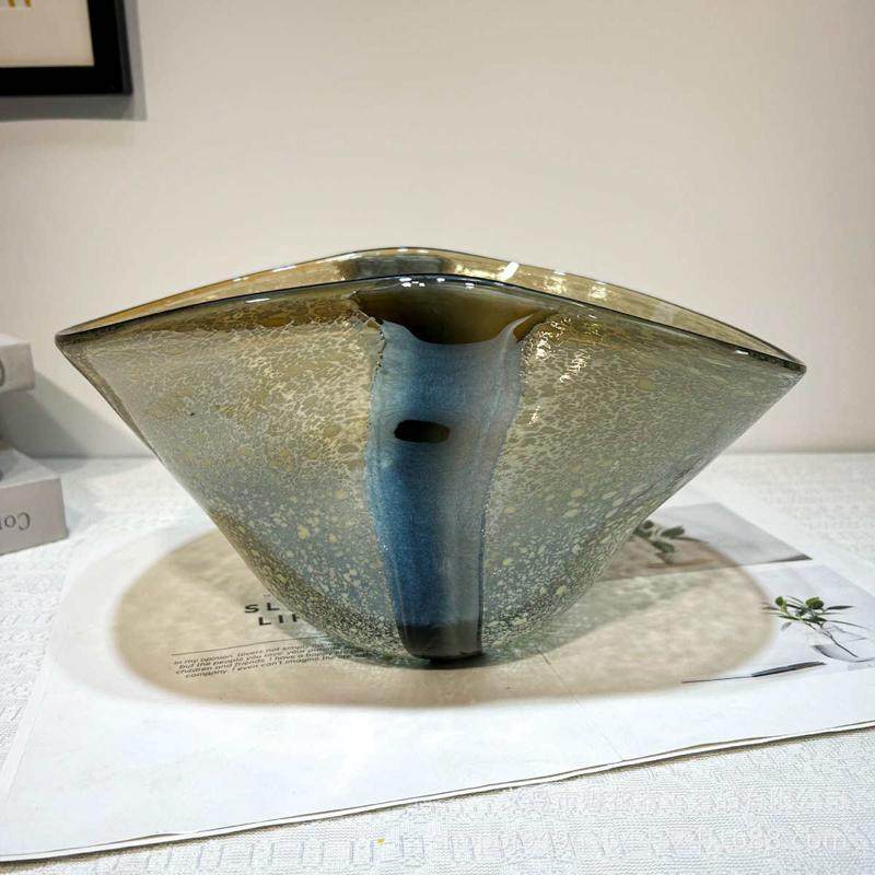 创意花瓶餐桌装饰家居摆件轻琉璃奢美式器高档插花样板间玄关手工