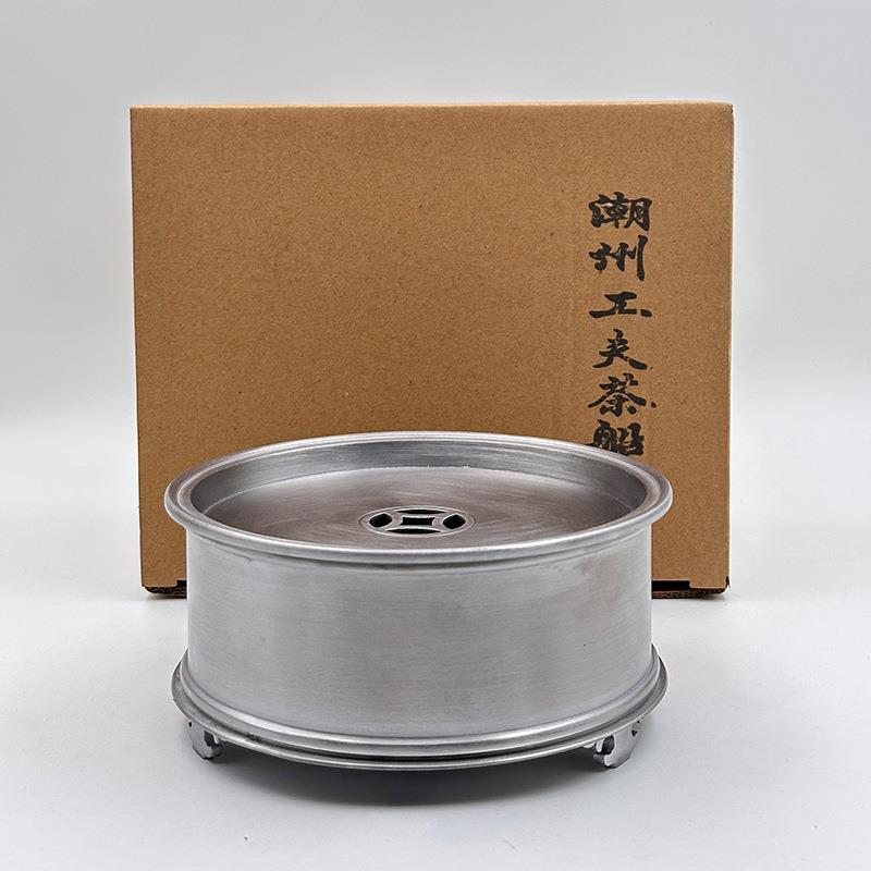 手工锡茶功夫茶海茶具托泡盘接水盘干全手工锡茶台船家用储水茶式