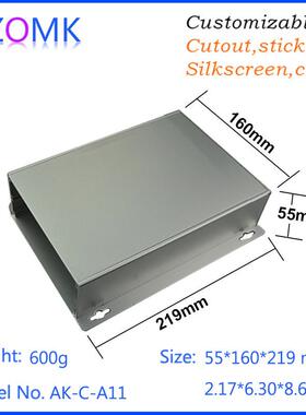 奥科姆通信接线盒铝壳体铝盒带耳朵控制器电子产品铝外壳C-A11