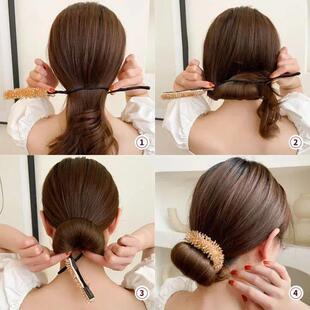Korean Fashion Crystal Pearl Updo Hair Clips Elegant Braid H