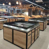 货架水果架堆菜不锈钢区平多层物木架超市生鲜展示叶架蔬菜置单层