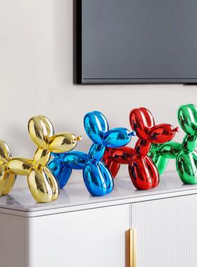 轻奢电镀ins气球狗摆件客厅玄关酒柜家居装饰电视柜桌面创意摆设