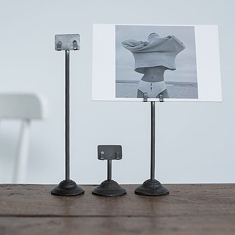 哈伯㊣日本PUEBCO铁艺卡片架桌面展示便签夹台卡夹照片台号牌