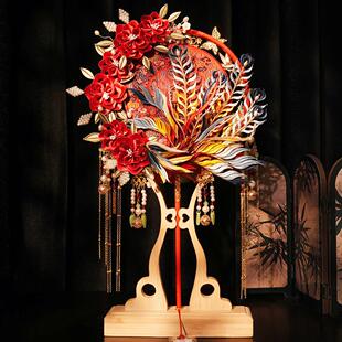 团扇新娘结婚diy材料包缠花中式婚礼秀禾喜扇高级手工成品手捧花