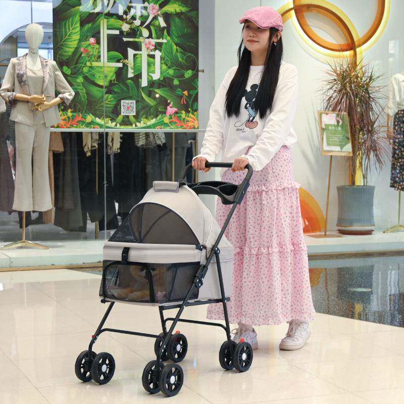 宠物代步车提篮手推车外出中小型犬泰迪猫咪轻便折叠户外宠物推车