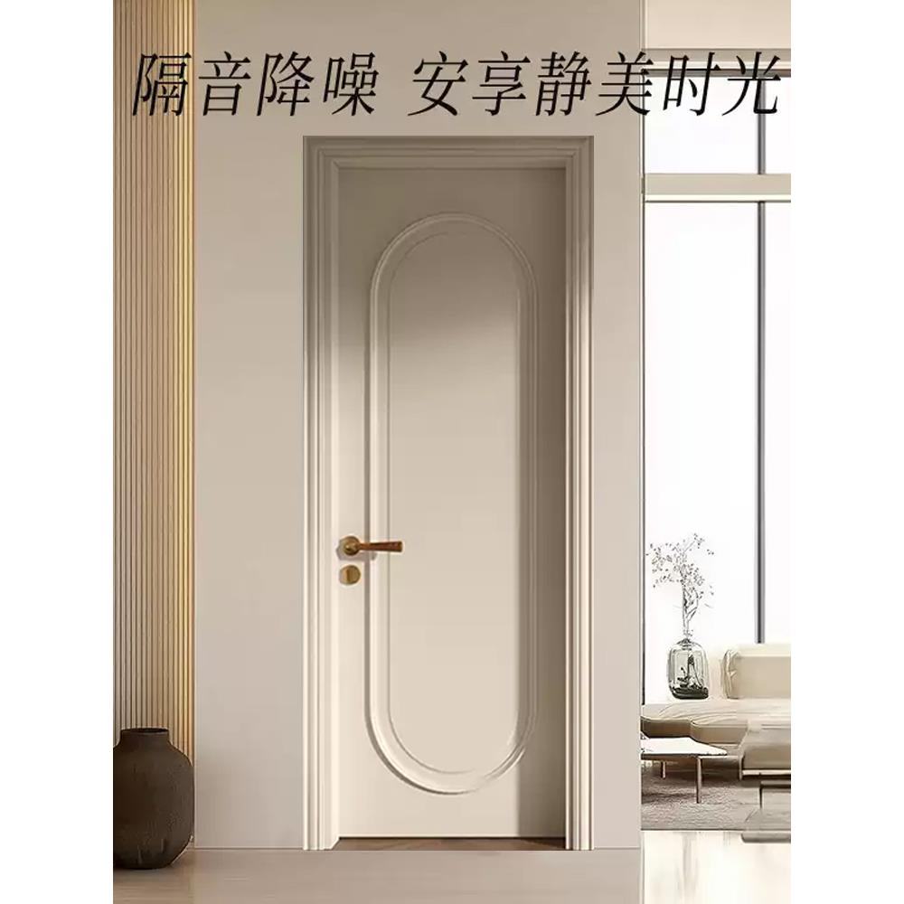 定制奶油法式实木烤漆门卧室套装门室内复合烤漆门房间隔音多层门
