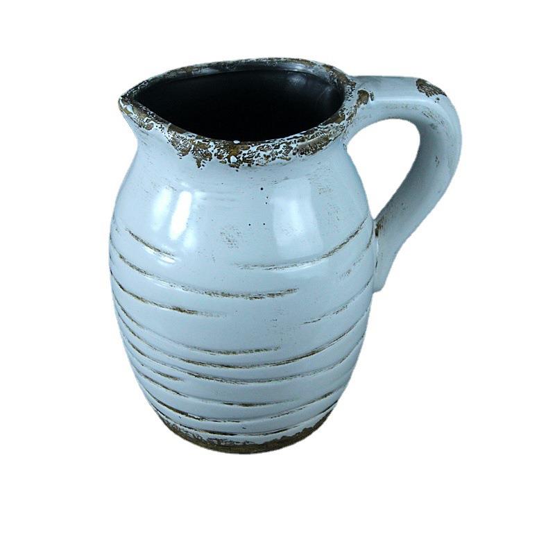 美式地中海现代家居饰品工艺陶瓷摆件花瓶板房设计橱窗奶壶花器