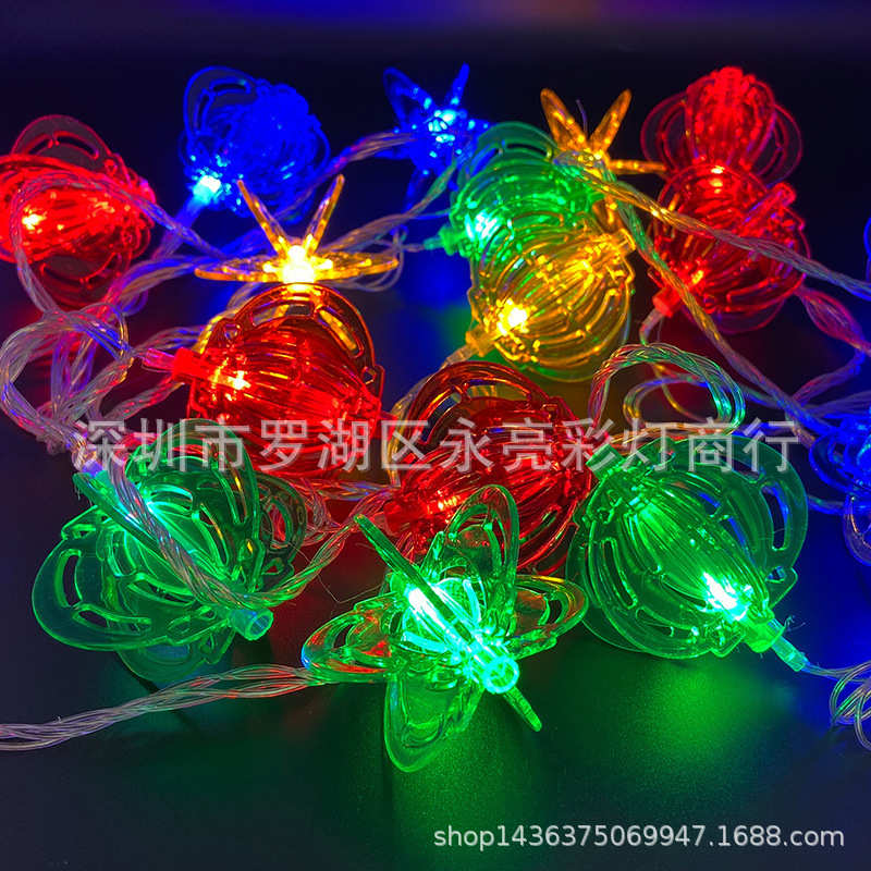 新年新款5米超亮红灯笼春中国结挂饰春节元宵喜庆灯led装饰彩灯串