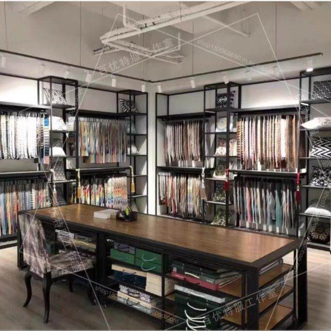 家纺版本置物架布料大样架简约窗帘样本展示架吊卡抱枕架墙纸展会