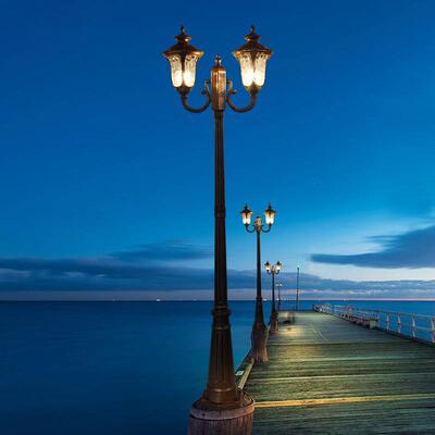 路欧式防水家用CPZ小区景灯观灯室外庭花园草坪院户外l高ed复古杆