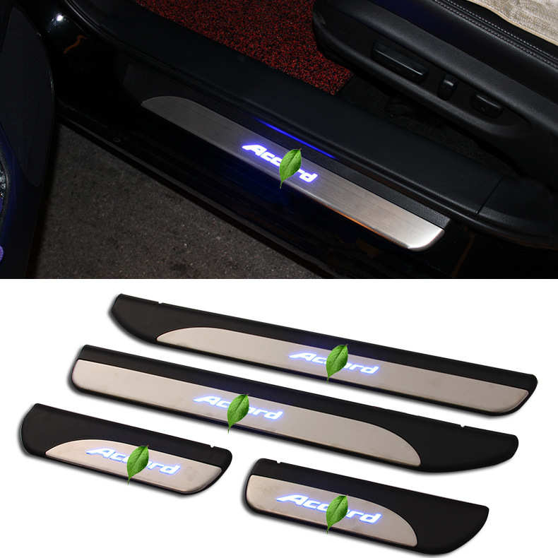 14-17款9.5代雅阁改装专用迎宾踏板 九代雅阁带灯门槛条踏板装饰