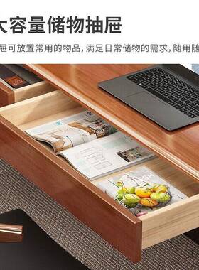 实木书桌靠长条约桌子用HCE书家房办公桌简电脑桌卧室双人写窗字