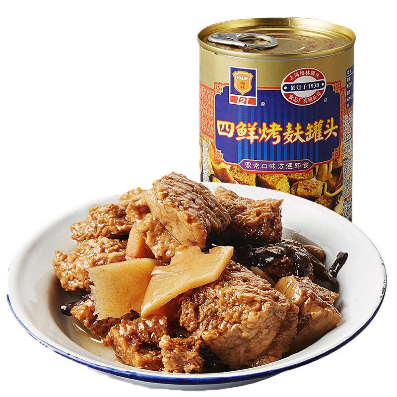 梅林四鲜烤麸罐头面筋烤夫速食即食熟菜食品上海特产下饭菜354g