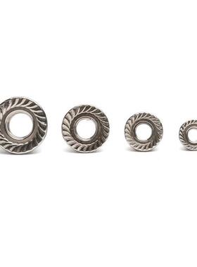 342011不锈0钢法兰螺母防滑花纹法兰螺帽GB6177M4M5M6M8M0M12MORJ