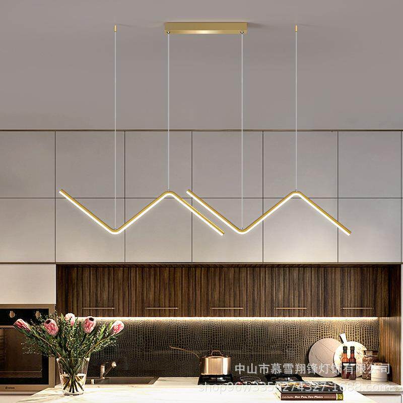 餐厅灯吊灯北欧格现代简约le长条灯极简PHO风吧台灯餐具轻奢厅吊d
