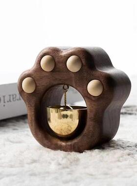 入户门铃铛挂件猫爪风铃磁吸门可黏贴多巴胺铜铃进门提醒乔迁礼物