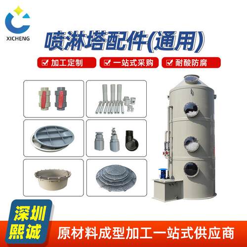 喷淋塔配件格栅板观察窗活接球阀喷组等全套废气处理设备