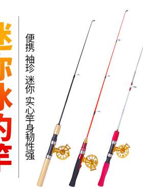 厂家伸缩冰钓竿鱼竿插接短款便携式虾竿冬钓鱼竿冰钓工具装备