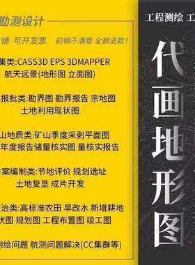 测绘数据处理地形图代画宗地图勘测定界图立面图纵横断面图代画