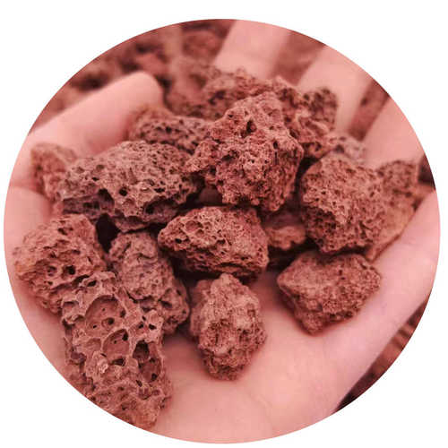 火山石过滤园艺造景铺面用山石颗粒火批发火山岩红色鱼缸现货垫底