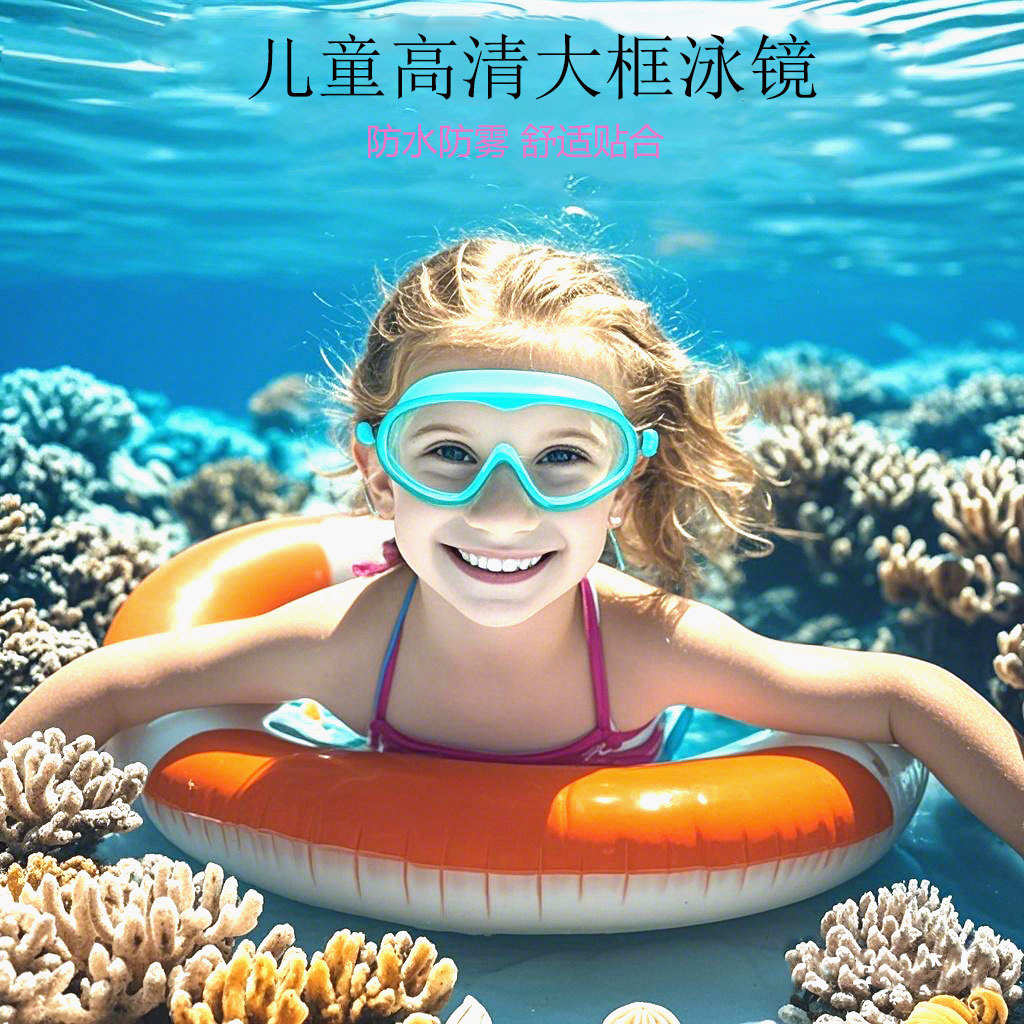 框不女童专业防头勒雾泳大防水镜高清眼镜游泳儿童跨境男童游泳镜