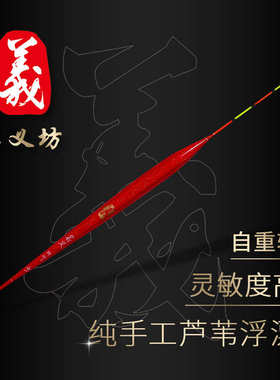 名义坊彩金B09纯手工芦苇浮漂立式高灵敏底钓漂长尾醒目鱼漂套装