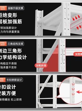货架多无品牌/置物库架仓阳层台快递收纳架超室市展示架家用地下
