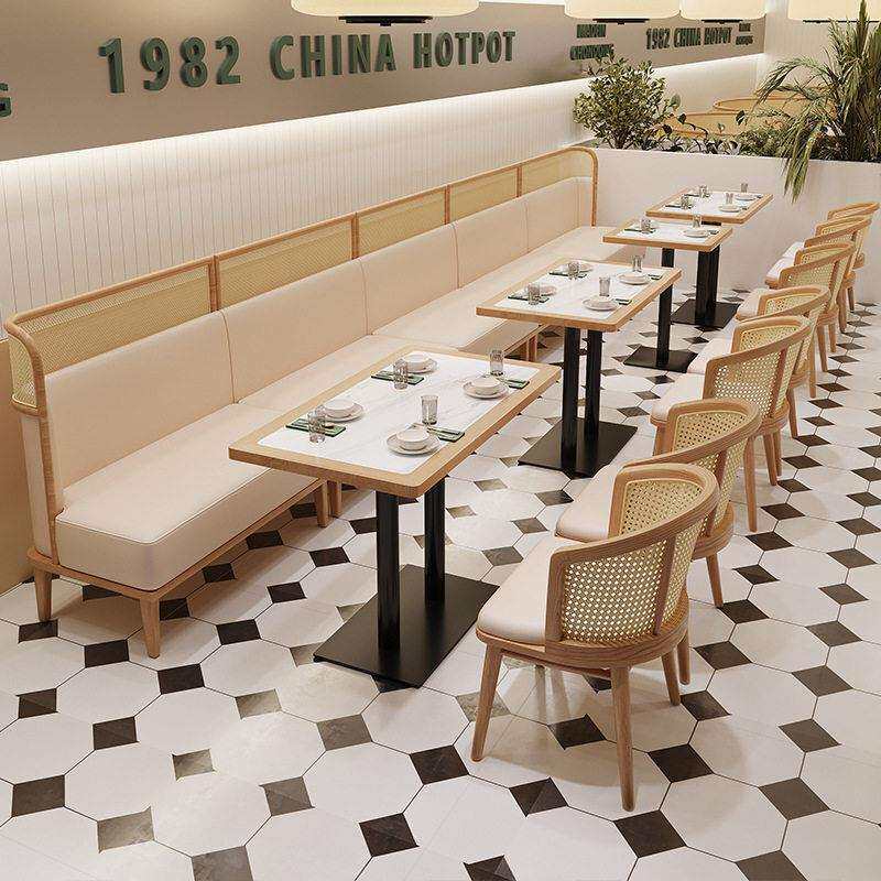 东南亚主题餐厅商用藤编桌椅组合餐饮店餐桌咖啡厅茶楼卡座沙发