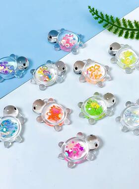 Glow-in-the-Dark Sequin Turtle Cute DIY Cream Clay Keychain
