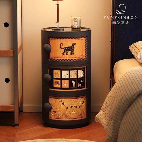 中古风床头柜替代品神器家用卧室黑色柜子创意沙发收纳边柜置物架