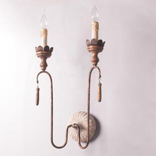 美式乡村复古木头壁灯客厅餐厅卧室走廊楼梯间酒店别墅壁灯