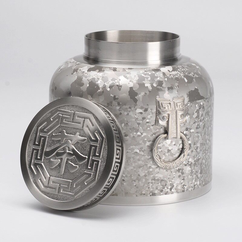 古韵新姿茶叶罐 工艺美术大师李子森 云南个旧纯锡