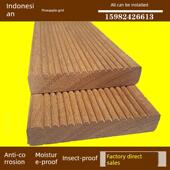 印尼菠萝格栅户外户外露台阳台防腐木地板安装 实木原木庭院地板