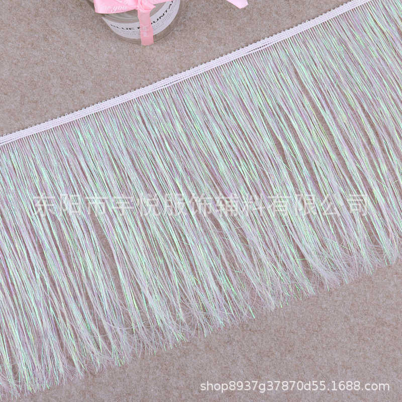 厂家直供20CM白七彩金银线排须 扁丝流苏圣诞派对工艺品装饰辅料,居家布艺,花边,淘宝优惠券,粉丝福利购,淘宝优惠卷