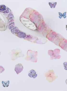 200Pcs/Roll Flower Petals Washi Tape Diary Paper Stickers Ro
