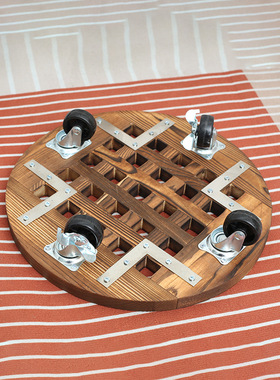 碳化木质木质加厚圆形装饰摆件