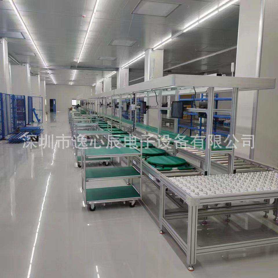 半导体输送线配设备电子倍数线积放式滚筒流水3D建模组装线厂区规
