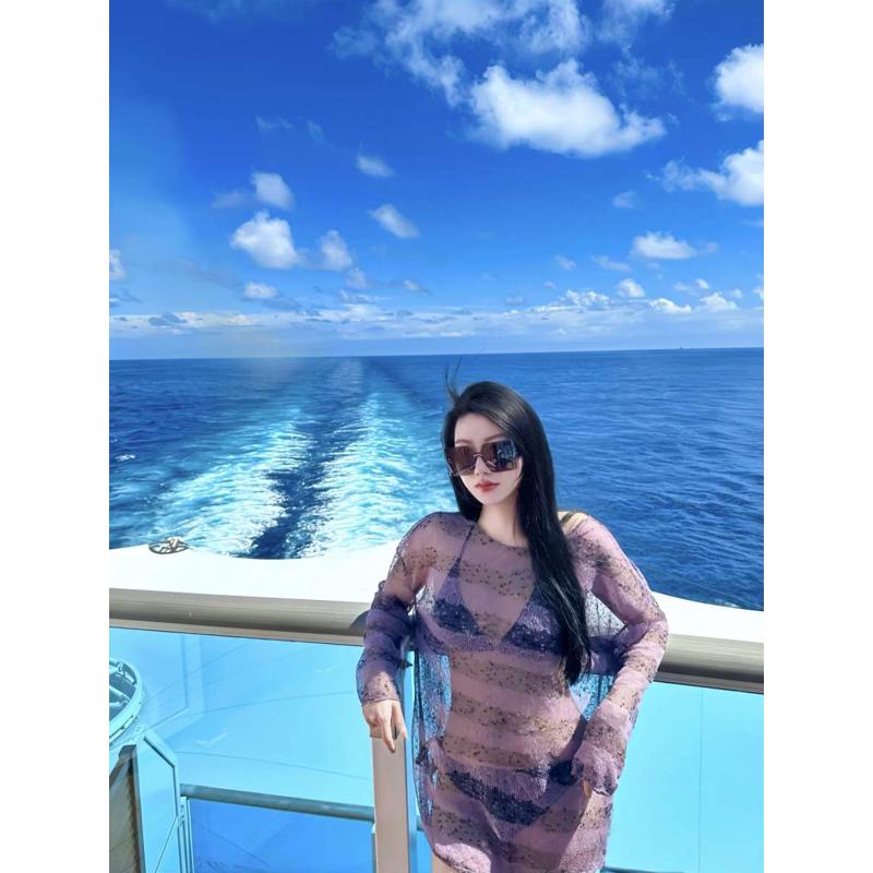 泳衣女2025新款纯欲风性感吊带比基尼分体裙式沙滩度假泡温泉泳装