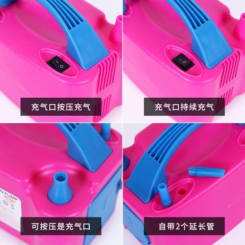 电动打气筒批发电动充气泵便捷式双孔气球打气筒婚庆配件充气机