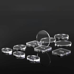 定制亚克力底座凹槽透明立牌圆形长方形立牌卡槽配件通用塑料diy