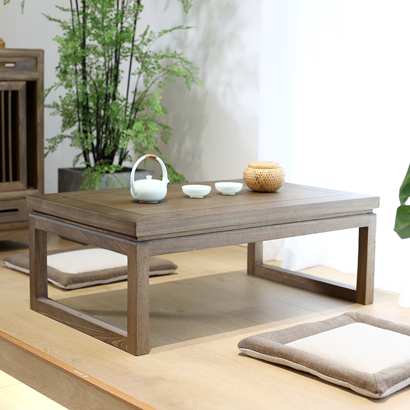 麦舍实木小茶几阳台榻榻米茶桌飘窗桌子日式矮桌炕桌老榆木