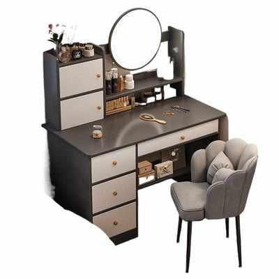 现代一体收纳卧室小户型简约小型网ins化妆台柜红梳妆台风化妆桌