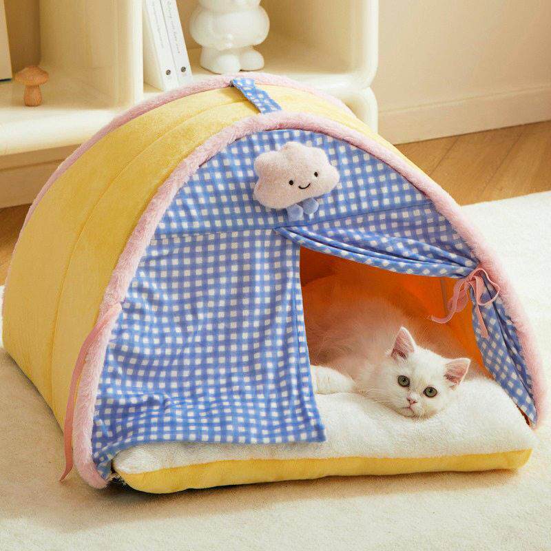 猫窝四季通用可拆洗猫别墅帐篷猫咪睡觉半封闭冬季狗窝宠物窝