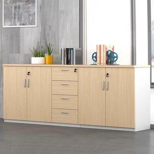 文件柜矮柜打印机边柜储物资料柜茶水柜办公室隔断木质带锁落地柜