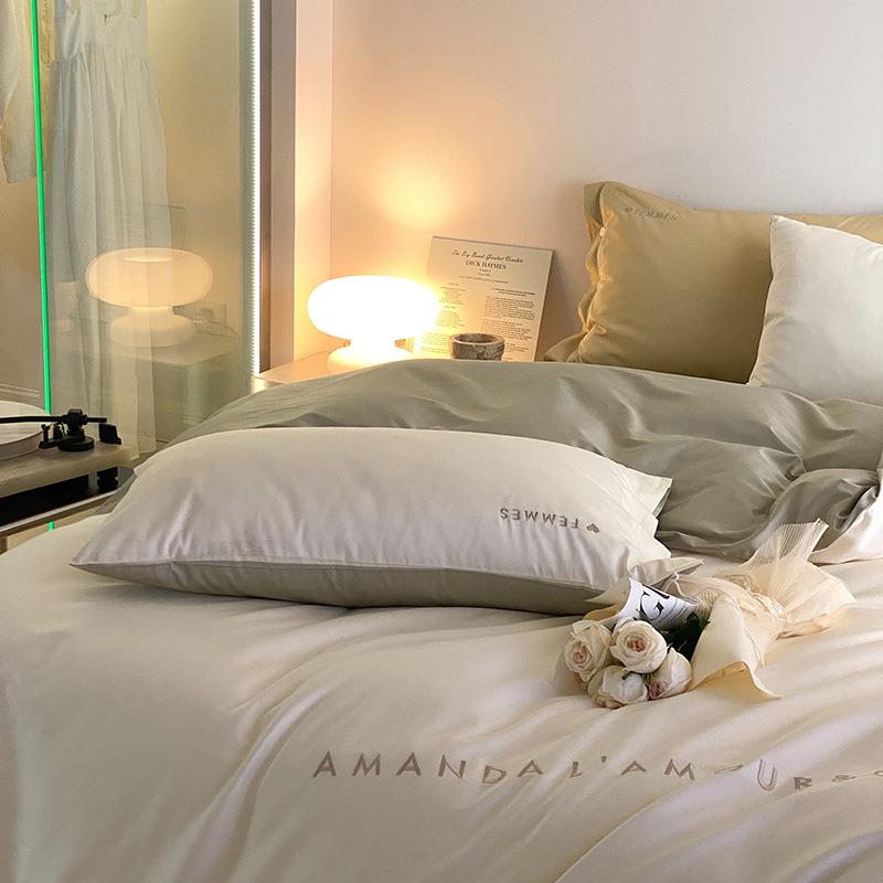 A母婴级被100慕色6851长绒棉床上S四件套类全棉床单套南通纯棉被