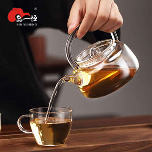 品一恒玻璃烧水壶耐高温带过滤泡茶壶煮茶器花茶壶小号单壶大茶壶