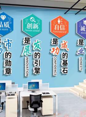 办公室氛围K82195布置装饰团队励志标墙企业文化公司语形象议会室